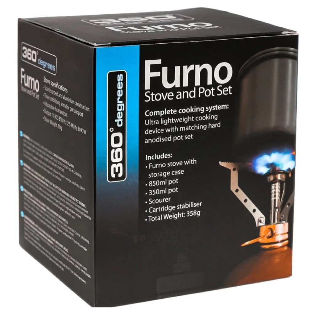 Пальник та набір посуду 360 Degrees Furno Stove & Pot Set (STS 360FURNOSET)