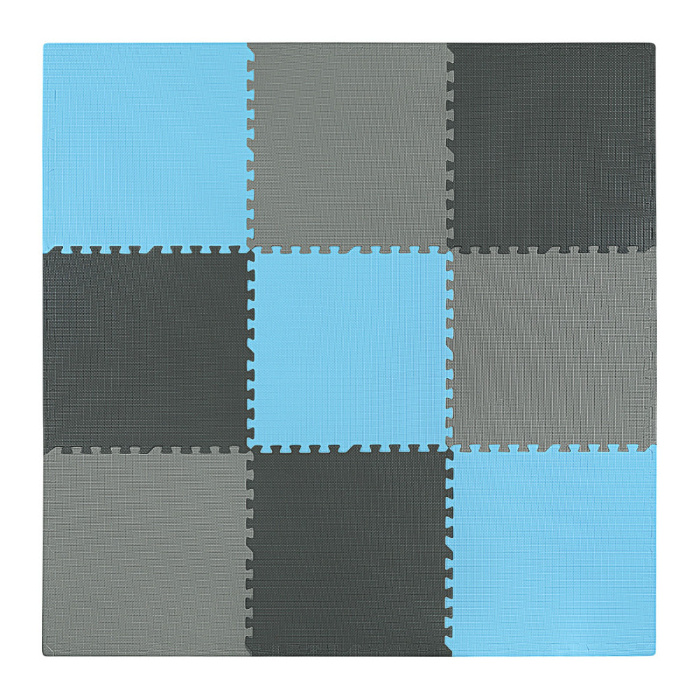 Мат-пазл (ласточкин хвіст) 4FIZJO Mat Puzzle EVA 180 x 180 x 1 cм Black/Grey/Light Blue 4FJ0156