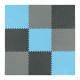 Мат-пазл (ласточкин хвіст) 4FIZJO Mat Puzzle EVA 180 x 180 x 1 cм Black/Grey/Light Blue 4FJ0156