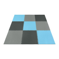 Мат-пазл (ласточкин хвіст) 4FIZJO Mat Puzzle EVA 180 x 180 x 1 cм Black/Grey/Light Blue 4FJ0156