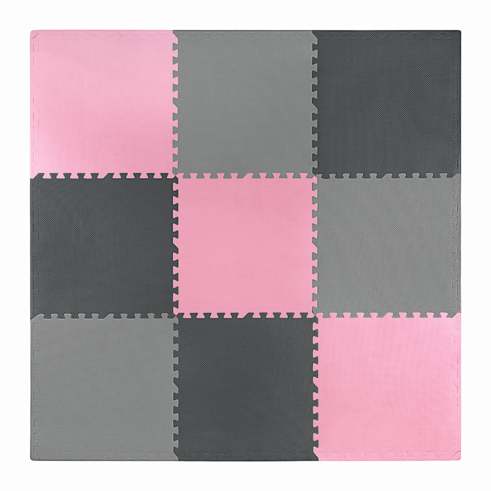 Мат-пазл (ласточкин хвіст) 4FIZJO Mat Puzzle EVA 180 x 180 x 1 cм Black/Grey/Pink 4FJ0157