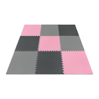 Мат-пазл (ласточкин хвіст) 4FIZJO Mat Puzzle EVA 180 x 180 x 1 cм Black/Grey/Pink 4FJ0157