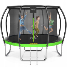 Батут с внутренней сеткой 4FIZJO Premium 12FT 374 см 4FJ0605 Black/Green (P-5907739314185)