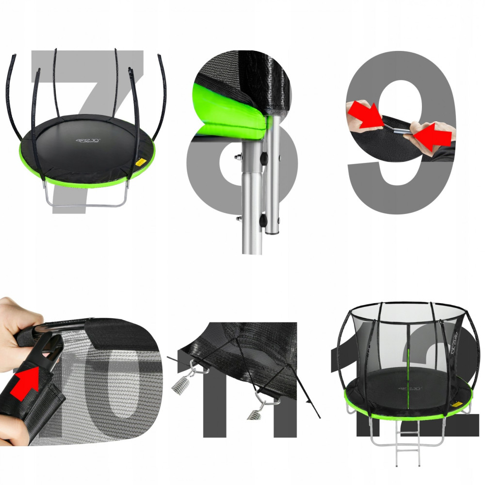 Батут із внутрішньою сіткою 4FIZJO Premium 14FT 435 см 4FJ0606 Black/Green (P-5907739314192)