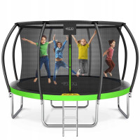 Батут із внутрішньою сіткою 4FIZJO Premium 14FT 435 см 4FJ0606 Black/Green (P-5907739314192)