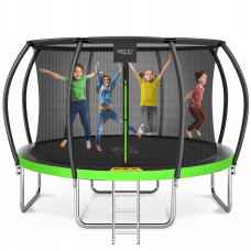 Батут с внутренней сеткой 4FIZJO Premium 14FT 435 см 4FJ0606 Black/Green (P-5907739314192)