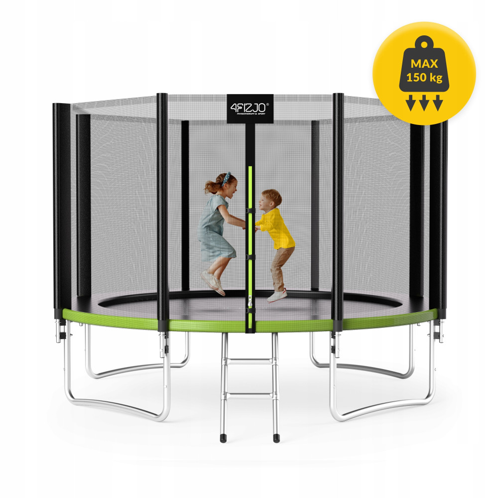 Батут с наружной сеткой 4FIZJO Classic 12FT 374 см Black/Green (P-5907739312914)