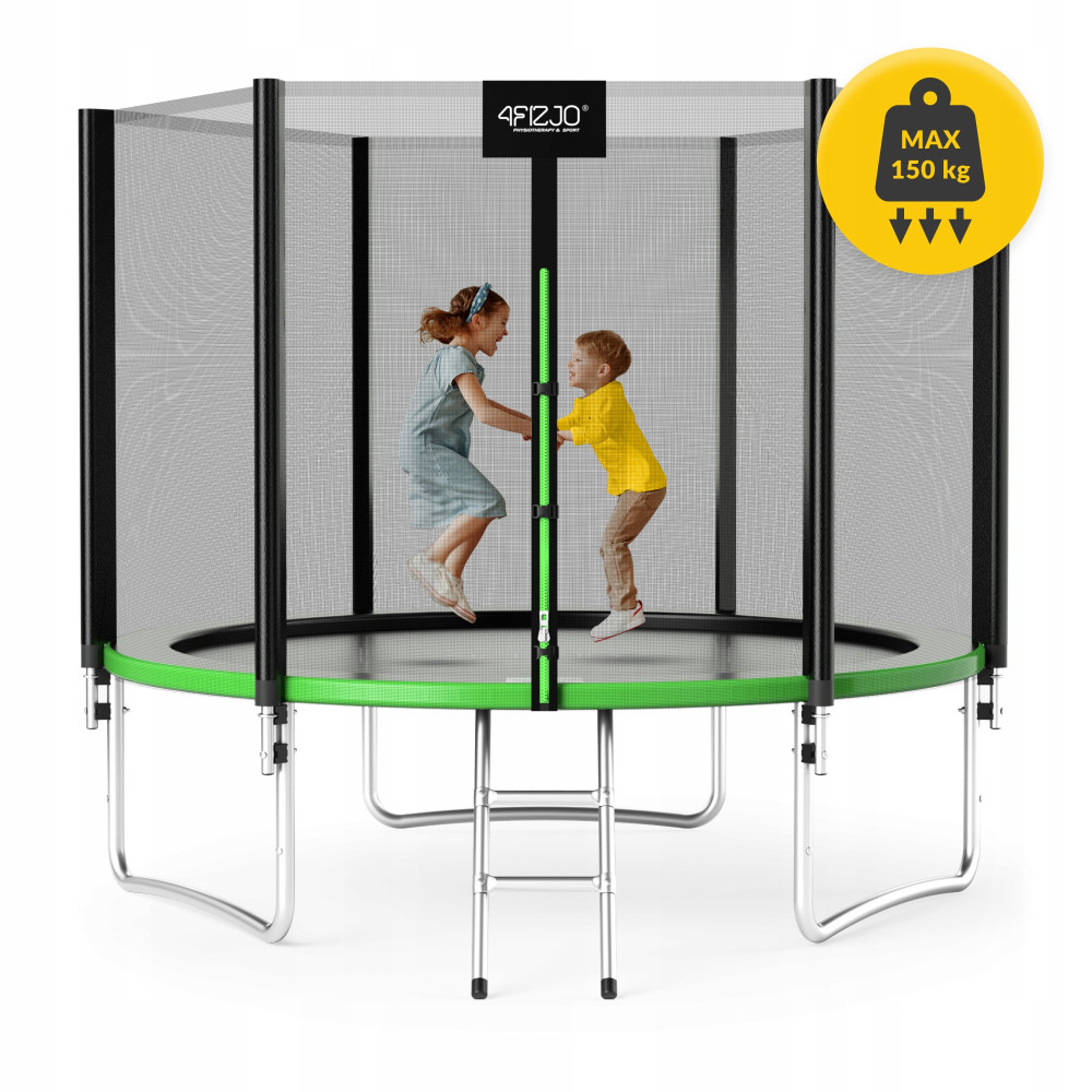 Батут с наружной сеткой 4FIZJO Classic 10FT 312 см Black/Green (P-5907739314130)