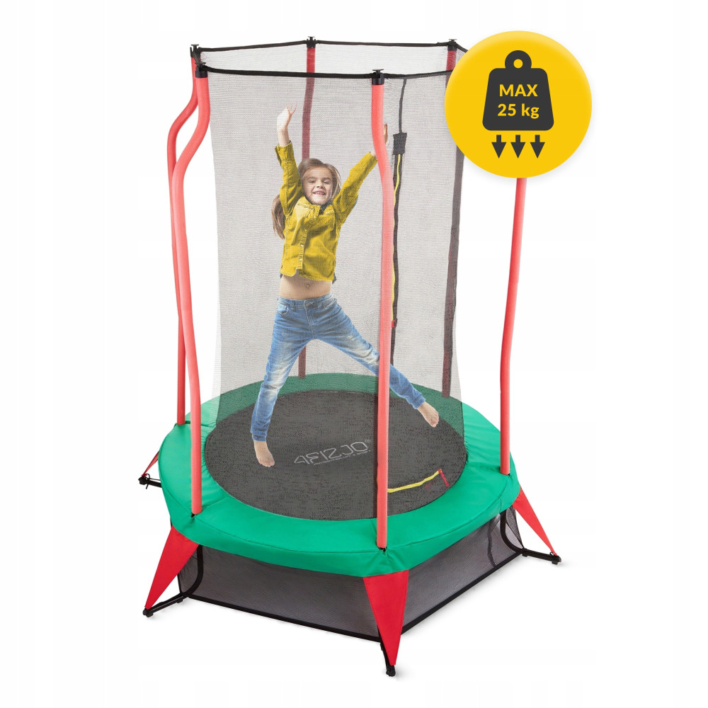 Батут детский для дома 4FIZJO Kids 140 см Green/Red (P-5907739319456)