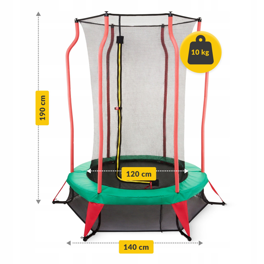 Батут детский для дома 4FIZJO Kids 140 см Green/Red (P-5907739319456)