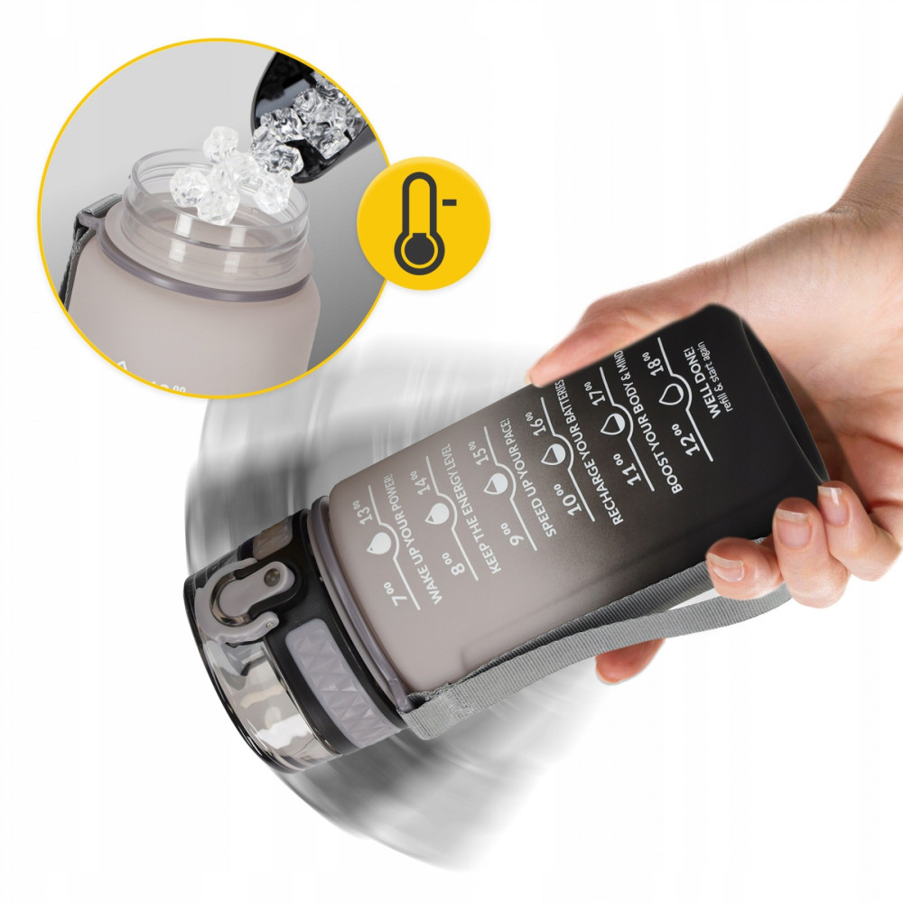 Пляшка для води спортивна 4FIZJO 500 мл 4FJ0627 Grey/Black (P-5905973400725)