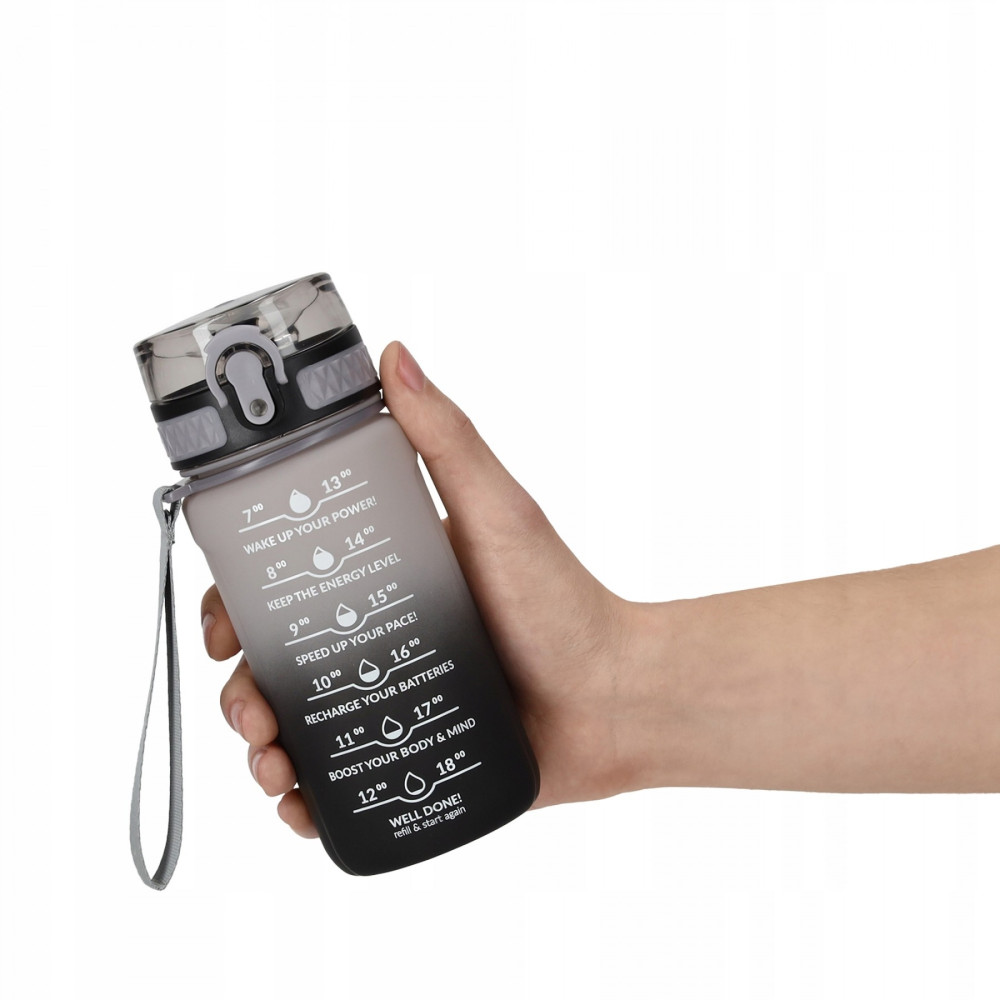Пляшка для води спортивна 4FIZJO 500 мл 4FJ0627 Grey/Black (P-5905973400725)