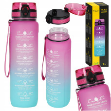 Бутылка для воды спортивная 4FIZJO 1000 мл 4FJ0630 Pink/Sky Blue (P-5905973400770)