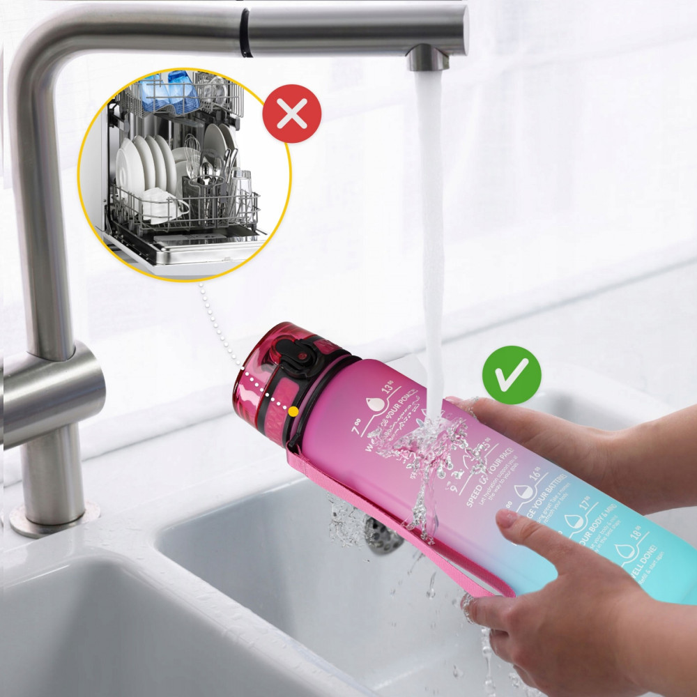 Пляшка для води спортивна 4FIZJO 1000 мл 4FJ0630 Pink/Sky Blue (P-5905973400770)
