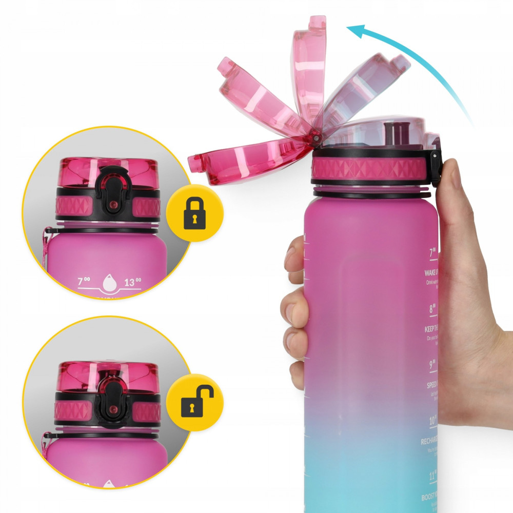 Пляшка для води спортивна 4FIZJO 1000 мл 4FJ0630 Pink/Sky Blue (P-5905973400770)