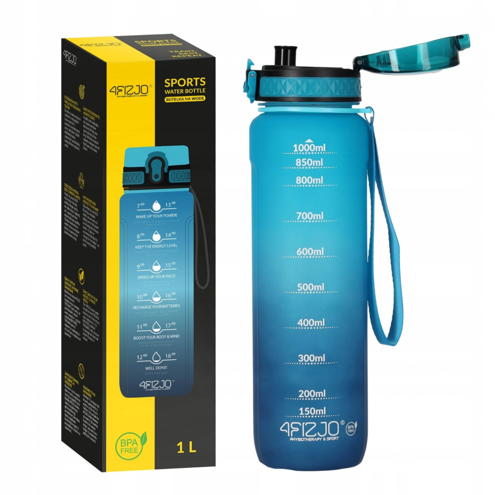Бутылка для воды спортивная 4FIZJO 1000 мл 4FJ0631 Sky Blue/Blue (P-5905973400763)