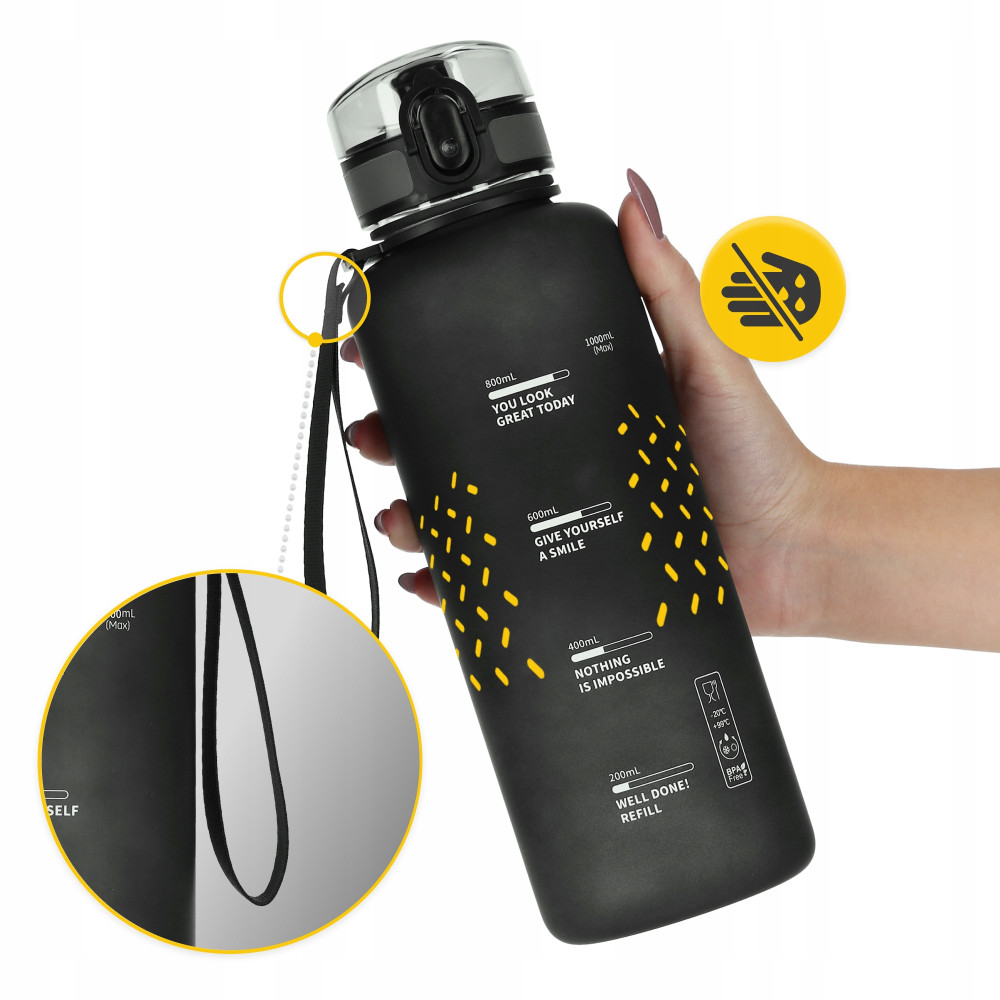 Бутылка для воды спортивная 4FIZJO 1000 мл Black (P-5905973403788)