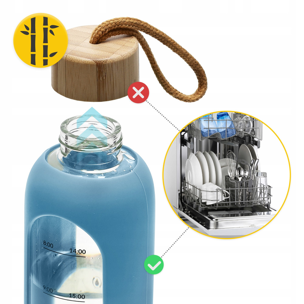 Пляшка для води спортивна 4FIZJO 1000 мл скляна Blue (P-5905973403894)