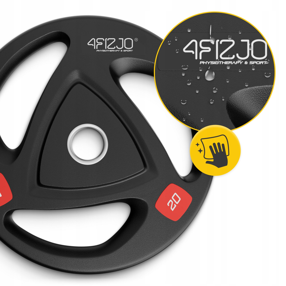 Диск олимпийский 4FIZJO 1 x 20 кг 51 мм металлический, прорезиненный Black (P-5905973401296)
