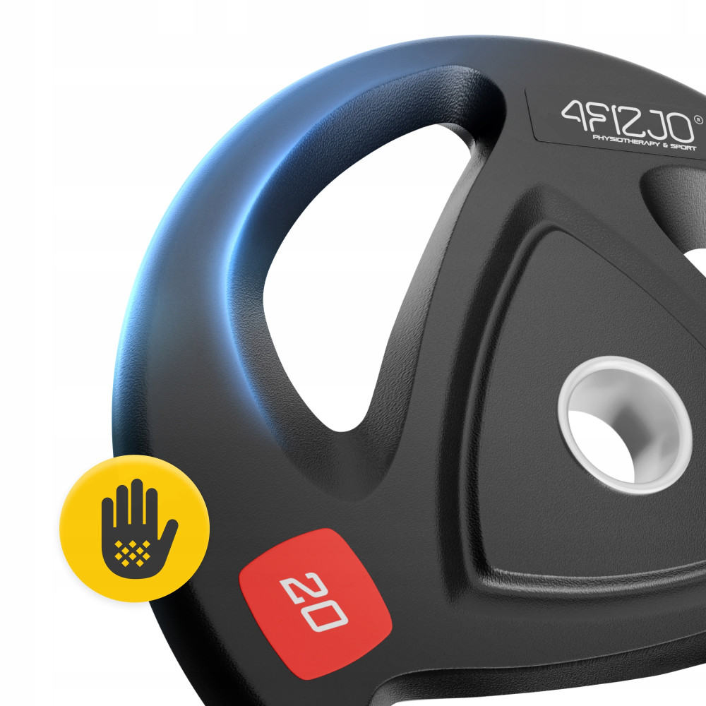 Диск олимпийский 4FIZJO 1 x 20 кг 51 мм металлический, прорезиненный Black (P-5905973401296)