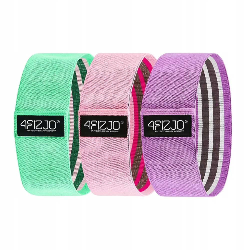 Резинка для фитнеса и спорта 4FIZJO из ткани Hip Band 3 шт 4FJ0296 (P-5907739312983)