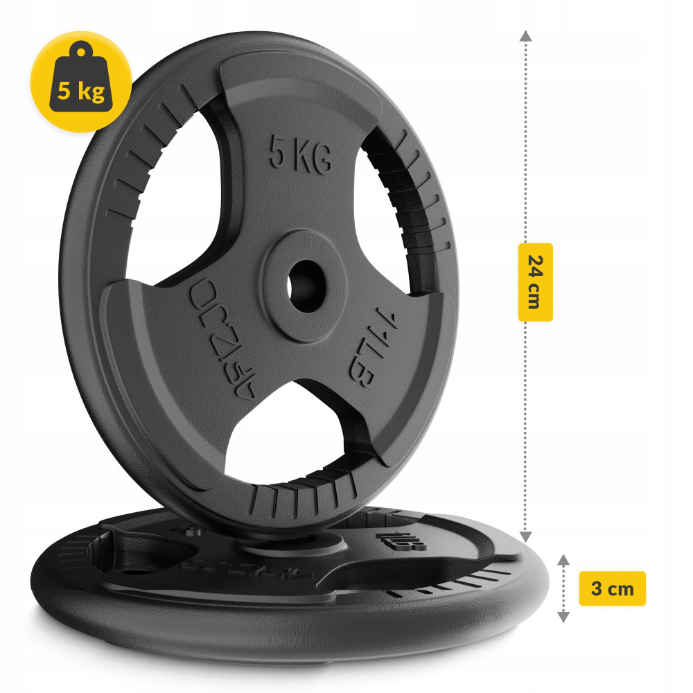 Диск металевий 4FIZJO 2 x 5 кг 26 мм Black (P-5905973401340)
