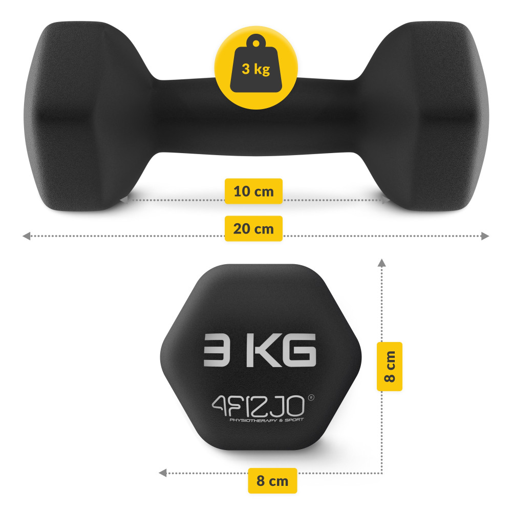 Набір вінілових гантелей 4FIZJO Classic 12 кг зі стійкою (P-5905973403238)