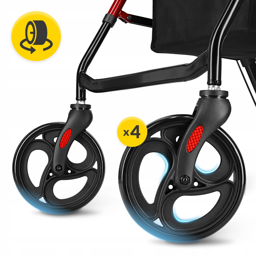 Роллер для ходьбы 4FIZJO складной, с сумкой Black/Red (P-5905973406901)