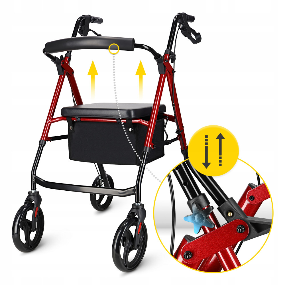 Роллер для ходьбы 4FIZJO складной, с сумкой Black/Red (P-5905973406901)