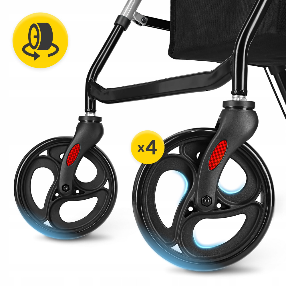 Роллер для ходьби 4FIZJO складний, зі сумкою Black/Silver (P-5905973406918)
