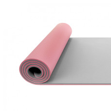 Коврик (мат) для йоги та фітнесу 4FIZJO TPE 1 см Pink/Grey 4FJ0200 (P-5907739311900)