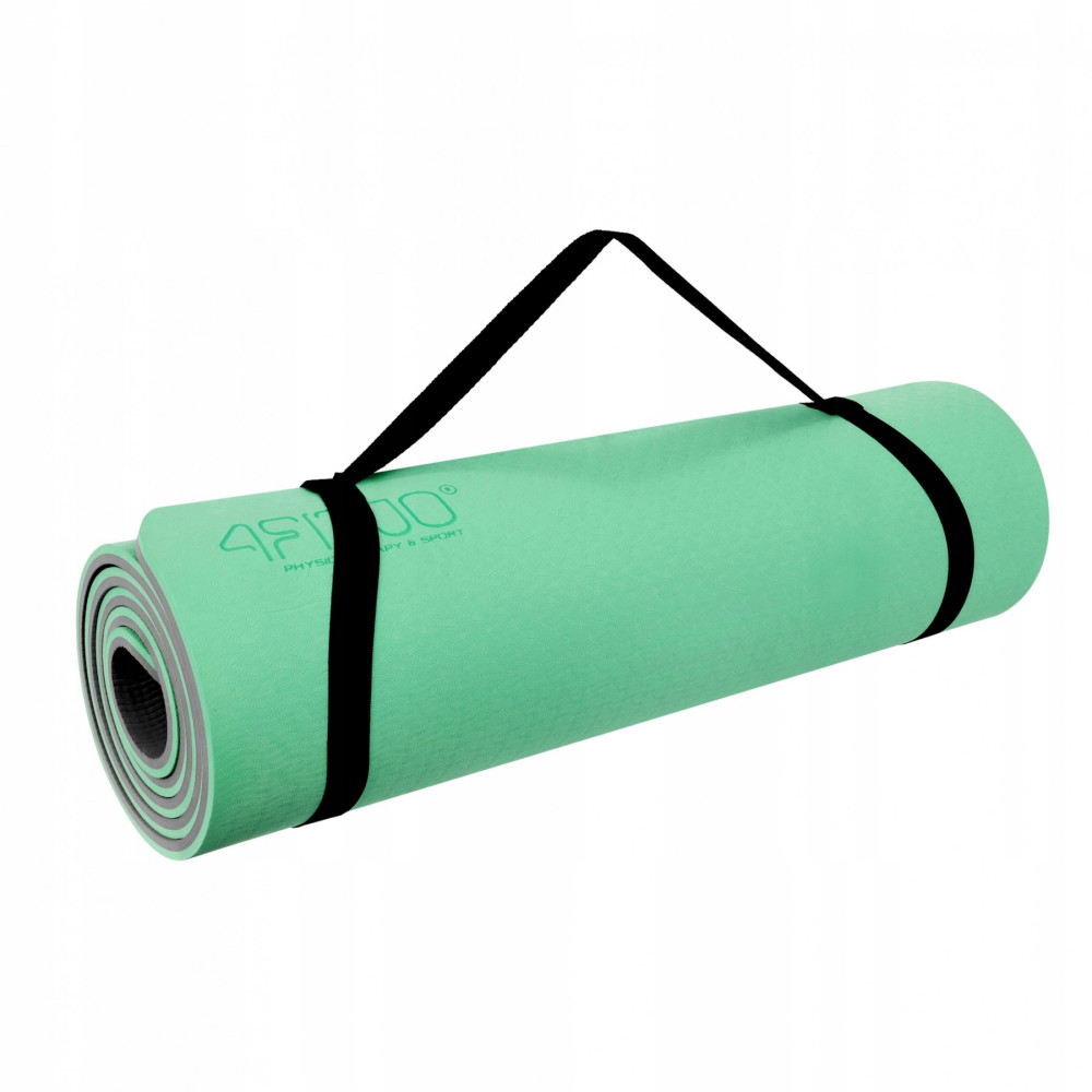 Коврик (мат) для йоги та фітнесу 4FIZJO TPE 1 см Mint/Grey 4FJ0202 (P-5907739311917)