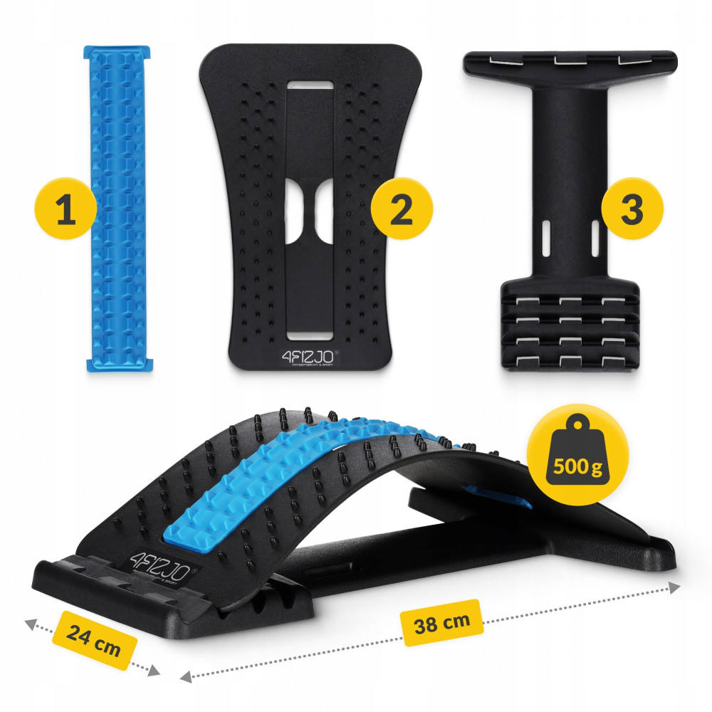 Тренажер для розтягування спини та хребта 4FIZJO 4 рівня Black/Blue (P-5905973400305)