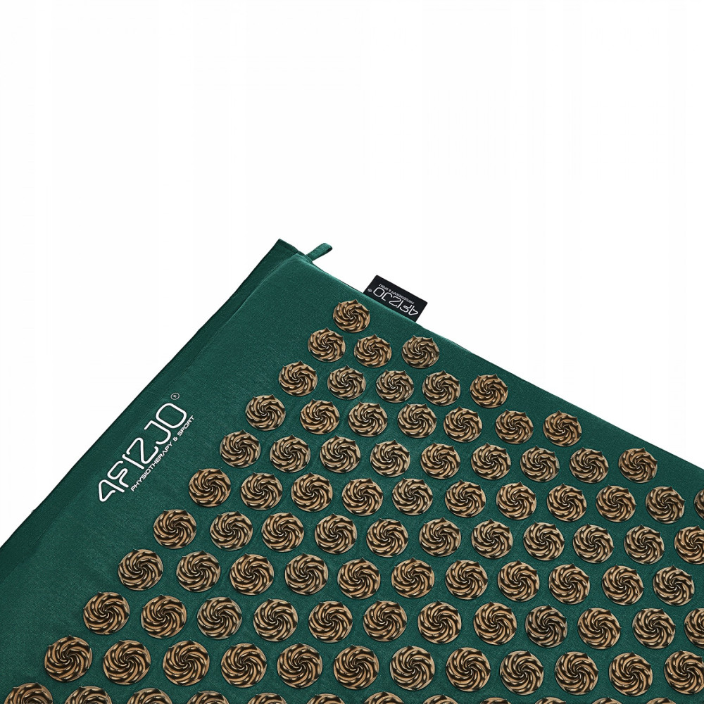 Килимок акупунктурний 4FIZJO Eco Mat XL Аплікатор Кузнєцова з подушкою 72 x 42 см 4FJ0382 Navy Green/Gold (P-5907739315076)