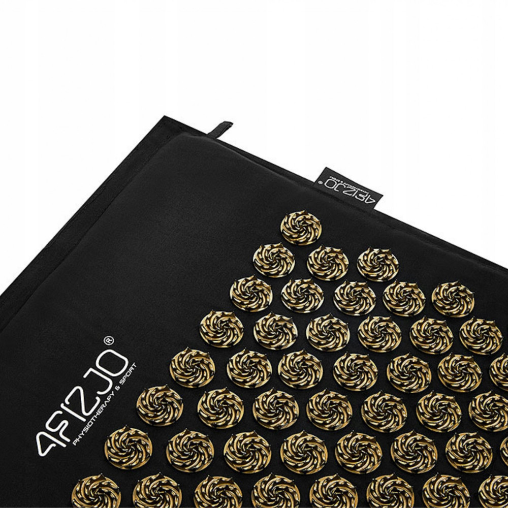 Килимок акупунктурний 4FIZJO Eco Mat XL Аплікатор Кузнєцова з подушкою 110 x 42 см 4FJ0383 Black/Gold (P-5907739313843)