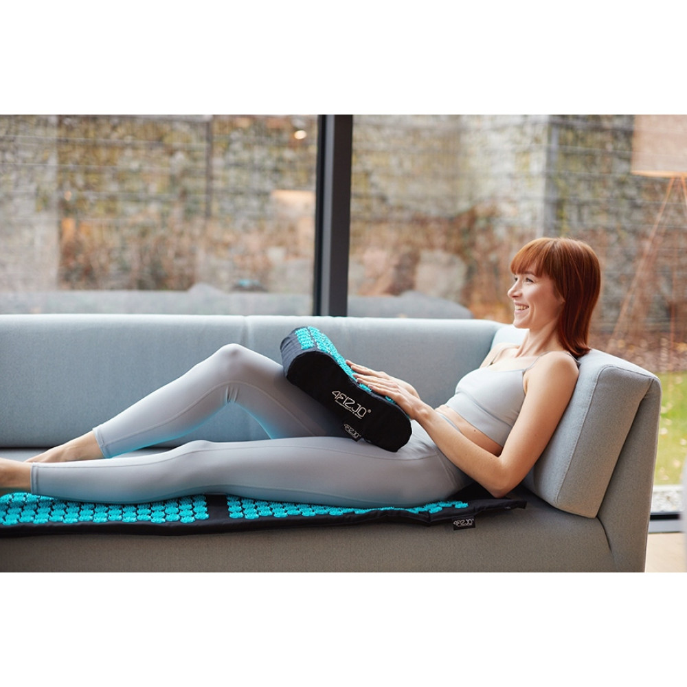 Килимок акупунктурний 4FIZJO Eco Mat XL Аплікатор Кузнєцова з подушкою 110 x 42 см 4FJ0384 Black/Blue (P-5907739313874)