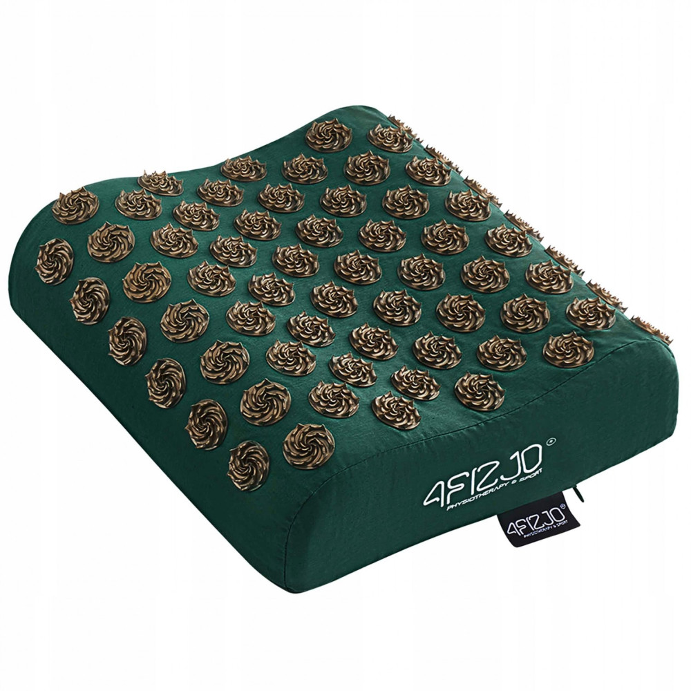 Килимок акупунктурний 4FIZJO Eco Mat XL Аплікатор Кузнєцова з подушкою 110 x 42 см 4FJ0385 Navi Green/Gold (P-5907739315083)