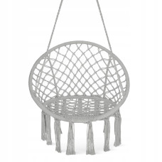 Кресло-качалка 4FIZJO Boho Dream 80 см подвесная, плетеная Grey (P-5905973404525)