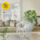 Кресло-качалка 4FIZJO Boho Dream 80 см с подушкой, подвесная, плетеная Grey (P-5905973404532)