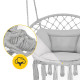 Кресло-качалка 4FIZJO Boho Dream 80 см с подушкой, подвесная, плетеная Grey (P-5905973404532)