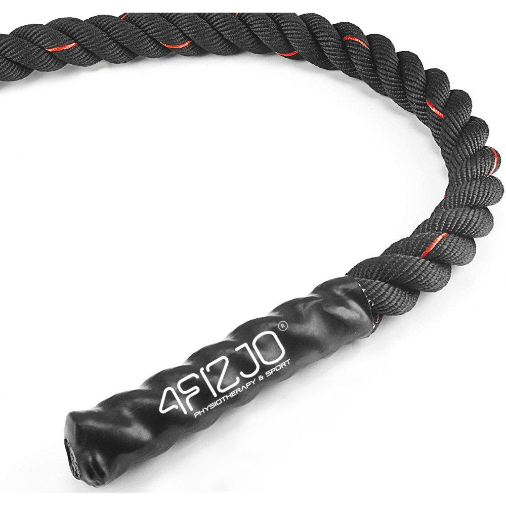 Канат тренувальний 4FIZJO Battle Rope 9 м для кросфіту Black (P-5907739312242)