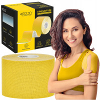 Лента кинезиологическая (кинезио тейп) 4FIZJO 5 см x 5 м 4FJ0542 Yellow (P-5907739318824)