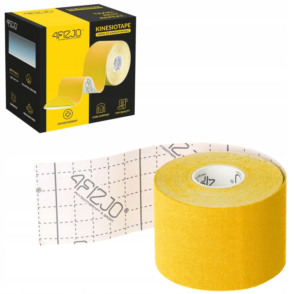 Стрічка кінезіологічна (кінезіо тейп) 4FIZJO 5 см x 5 м 4FJ0542 Yellow (P-5907739318824)