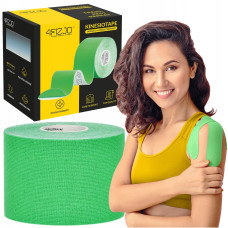 Лента кинезиологическая (кинезио тейп) 4FIZJO 5 см x 5 м 4FJ0543 Green (P-5907739315984)