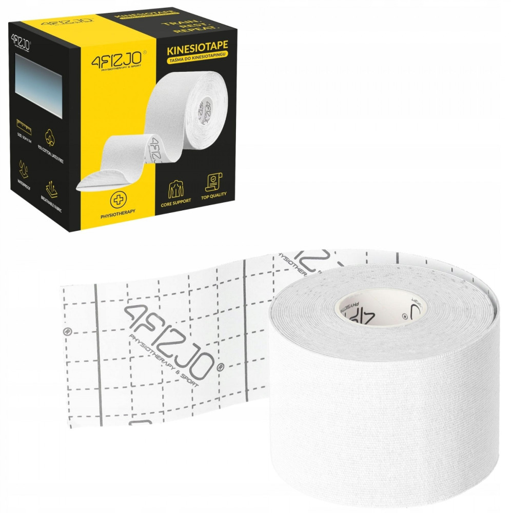 Лента кинезиологическая (кинезио тейп) 4FIZJO 5 см x 5 м 4FJ0544 White (P-5907739318831)
