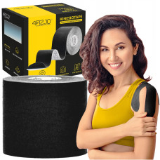 Лента кинезиологическая (кинезио тейп) 4FIZJO 7.5 см x 5 м 4FJ0546 Black (P-5907739318886)