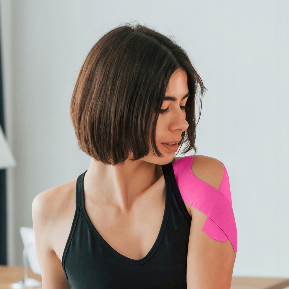 Стрічка кінезіологічна (кінезіо тейп) 4FIZJO 7.5 см x 5 м 4FJ0547 Pink (P-5907739318893)