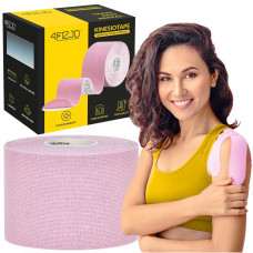 Лента кинезиологическая (кинезио тейп) 4FIZJO 5 см x 5 м 4FJ0625 Light Pink (P-5907739316028)