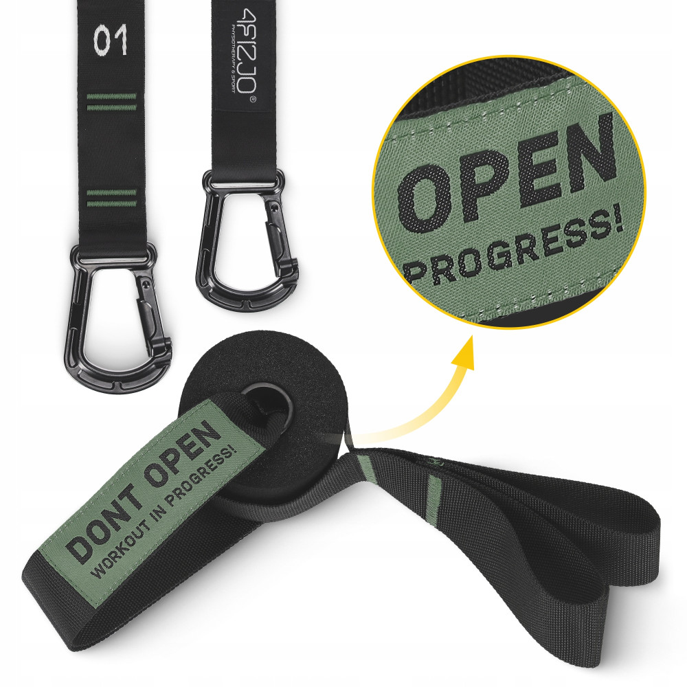 Гімнастичні кільця 4FIZJO дерев'яні, регульовані Black/Green (P-5905973402736)