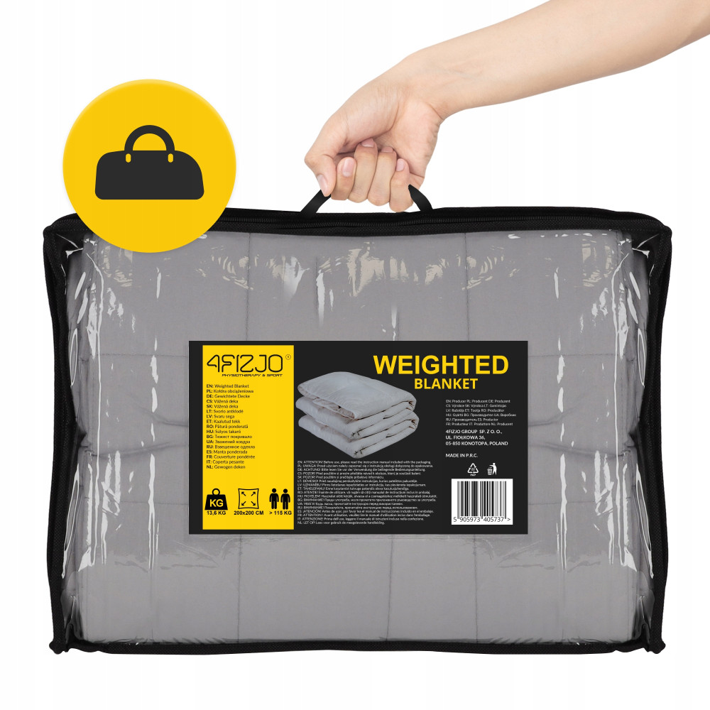 Ковдра важка (обтяжена) 4FIZJO 13.6 кг 150 x 200 см Grey (P-5905973405737)